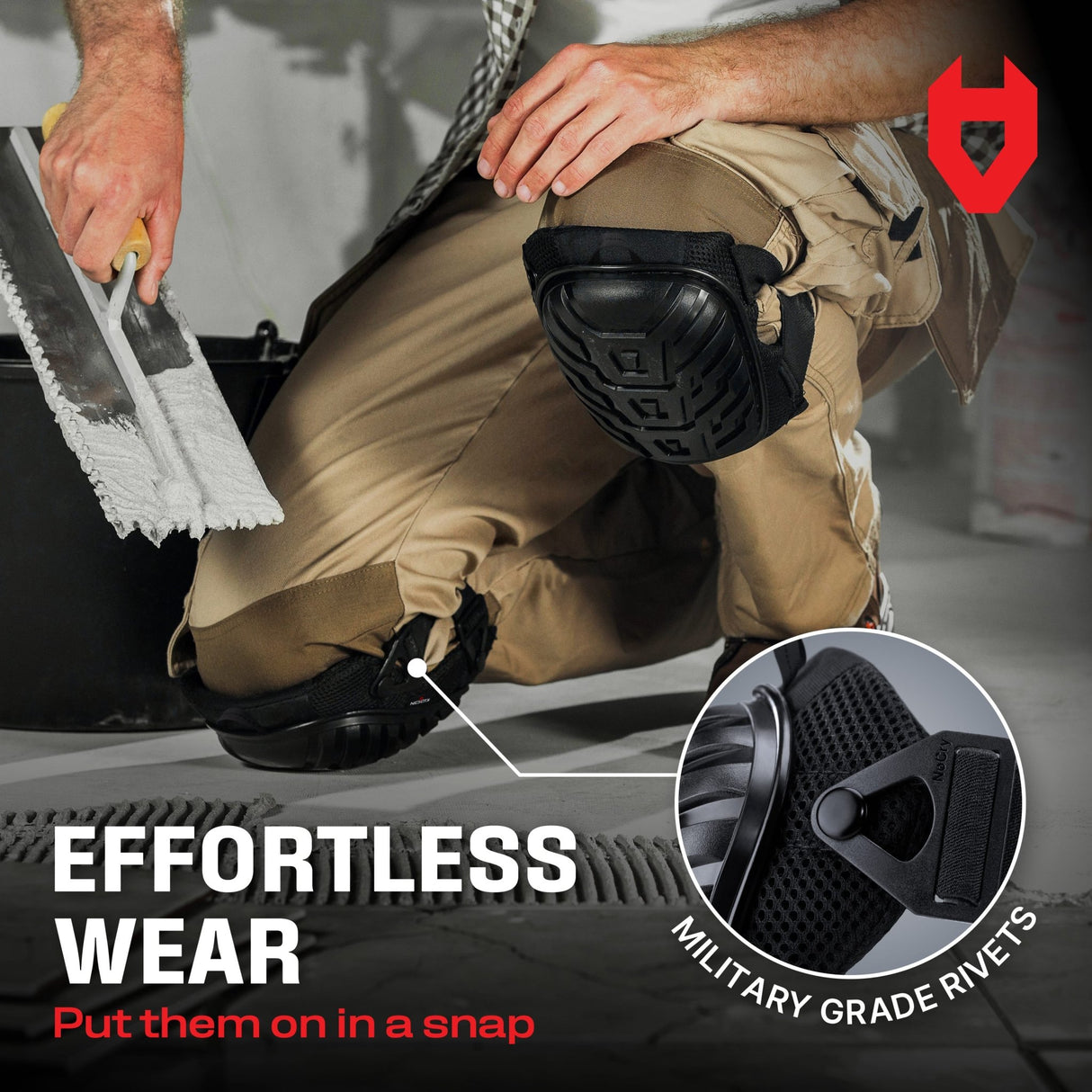 KneeGuard Hard Cap Gel Knee Pads - NoCry - 