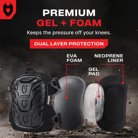 KneeGuard Hard Cap Gel Knee Pads - NoCry -