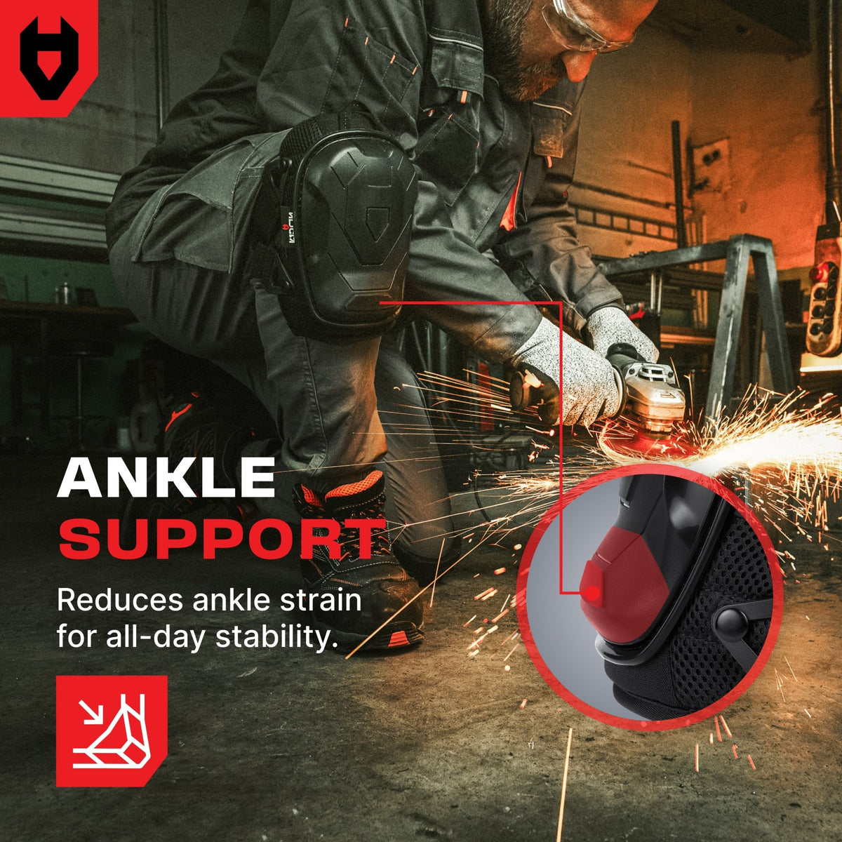 KneeGuard Professional Heavy Duty Gel Knee Pads - NoCry - 