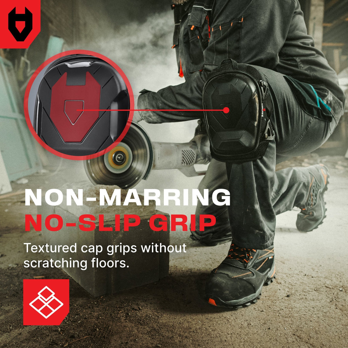KneeGuard Professional Heavy Duty Gel Knee Pads - NoCry - 