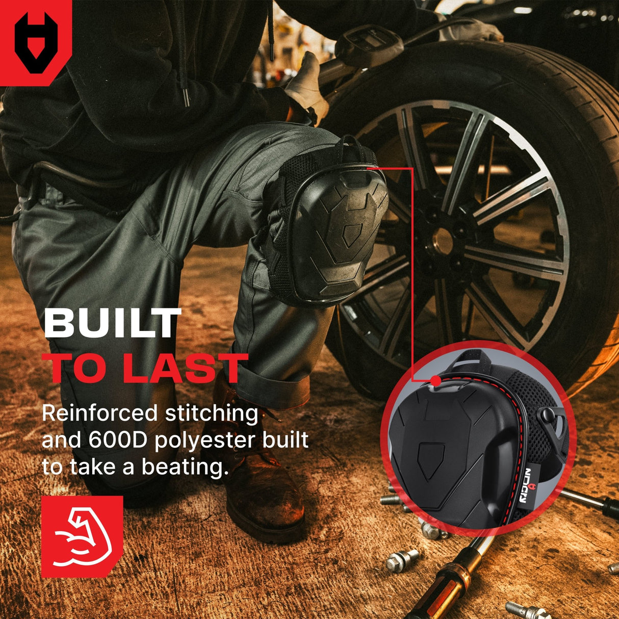 KneeGuard Professional Heavy Duty Gel Knee Pads - NoCry - 