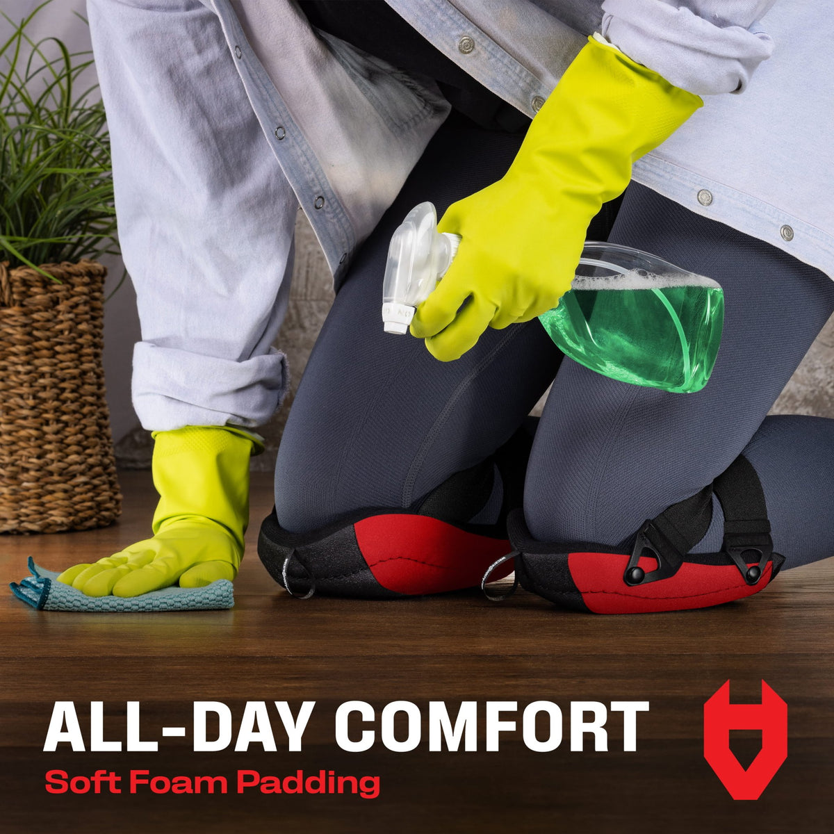LightGuard+ Anti - Slip Flooring Foam Knee Pads - NoCry - 
