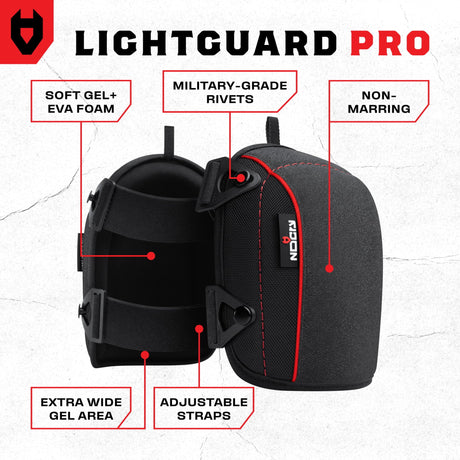 LightGuard Pro Anti - Slip Flooring Gel Knee Pads - NoCry - 