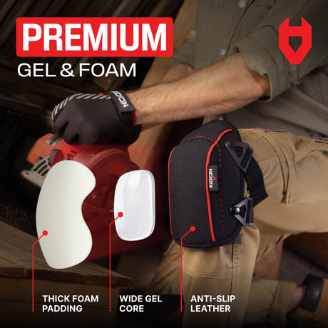 LightGuard Pro Anti - Slip Flooring Gel Knee Pads - NoCry - 