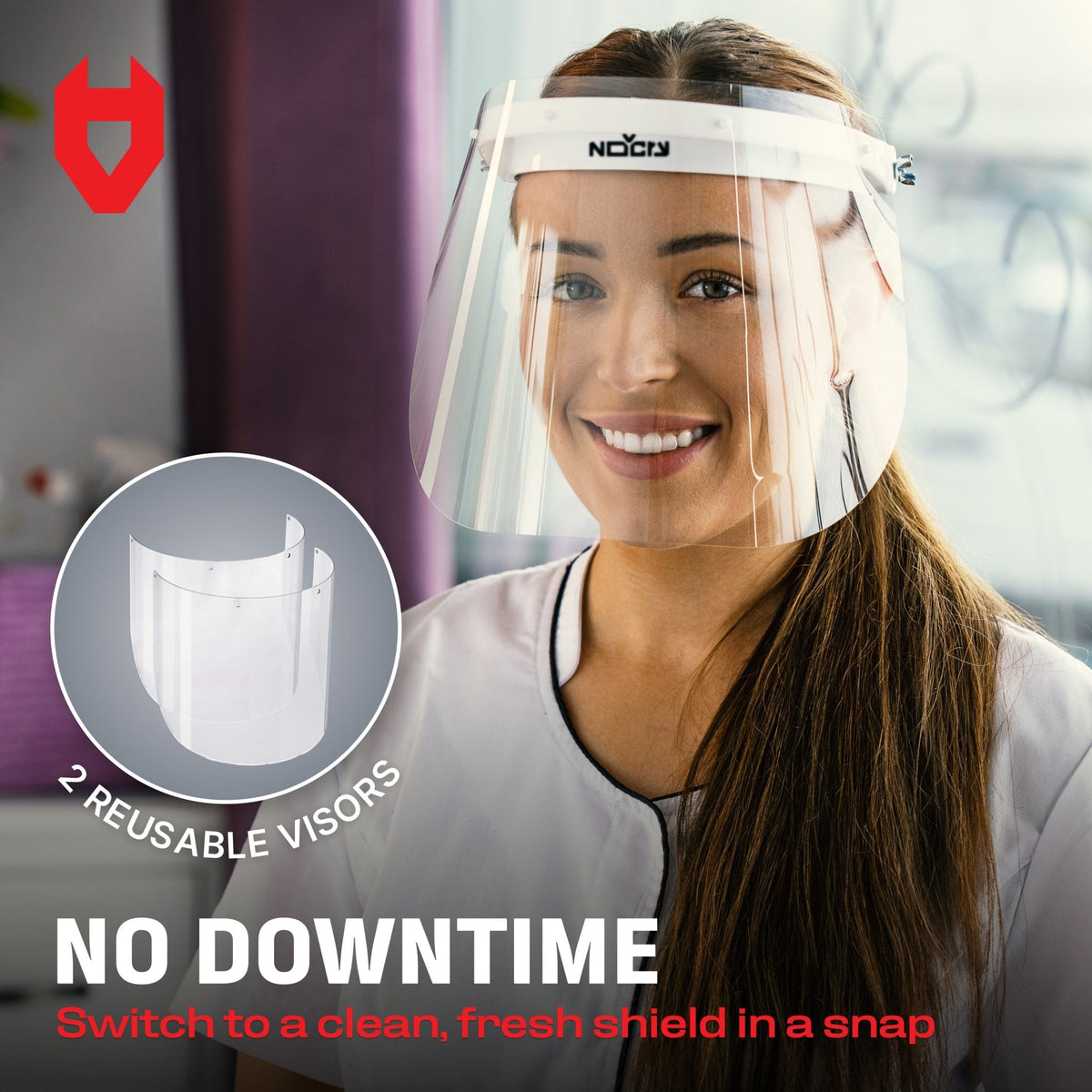 LiteArmor Lightweight Flip - Up Face Shield - NOCRY