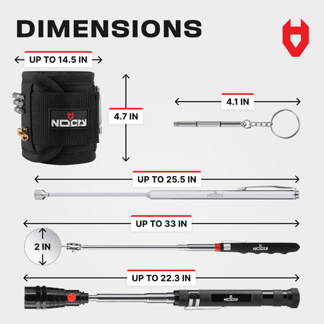MagnetKit+ Telescoping Magnetic Pickup Tool Set - NoCry - 