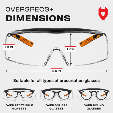OverSpecs+ Premium Over - Glasses Safety Glasses - NoCry - 