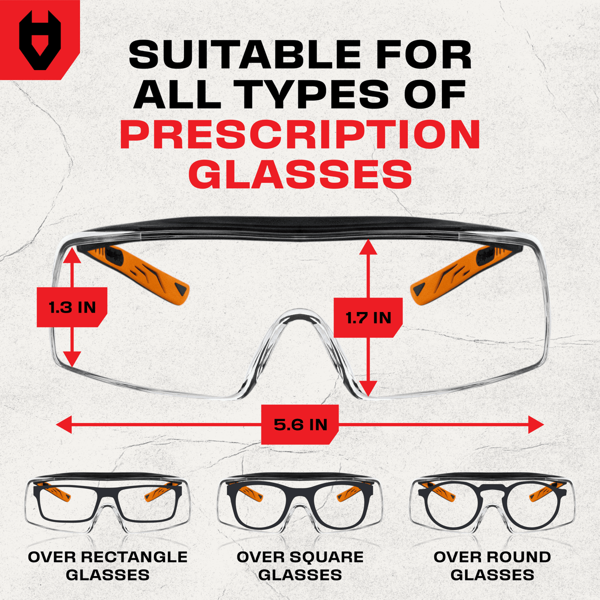 OverSpecs+ Premium Over-Glasses Safety Glasses - NOCRY -