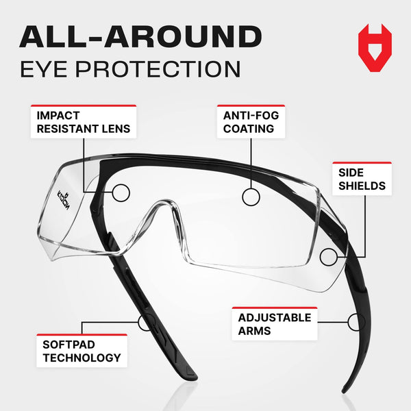 OverSpecs Pro Anti - fog Over - Glasses Safety Glasses - NOCRY