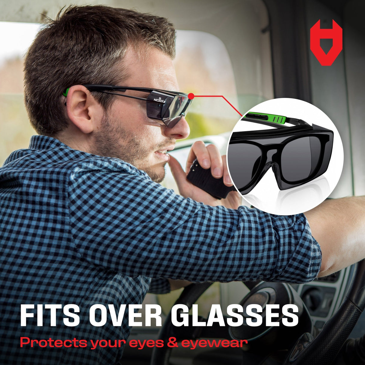 OverSpecs+ Tinted Over - Glasses Safety Sunglasses - NoCry - 