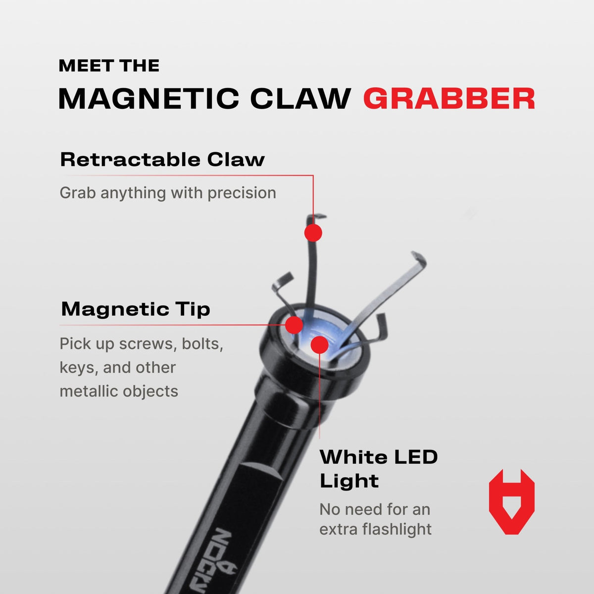 RetrieveGrip+ Flexible Claw Grabber With Light - NoCry - 