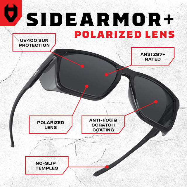 SideArmor Polarized Safety Sunglasses - NoCry -