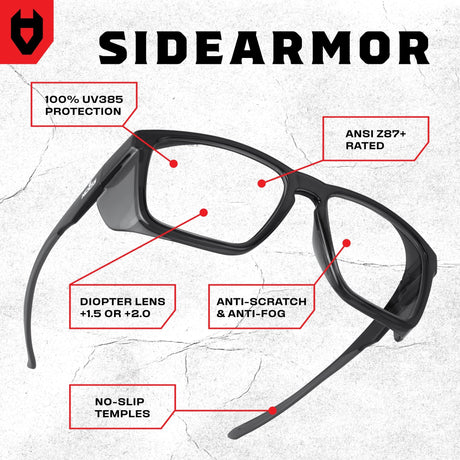 SideArmor Prescription Safety Glasses - NoCry - 