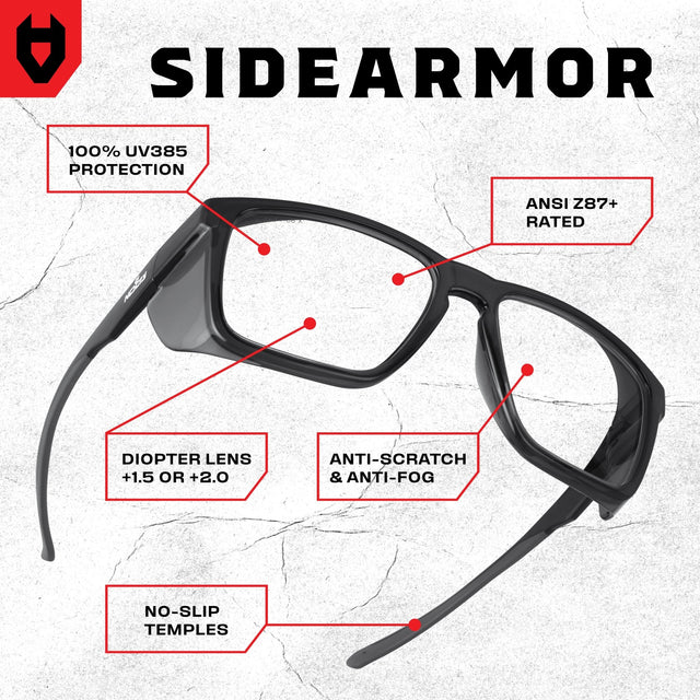 SideArmor Prescription Safety Glasses - NoCry - 