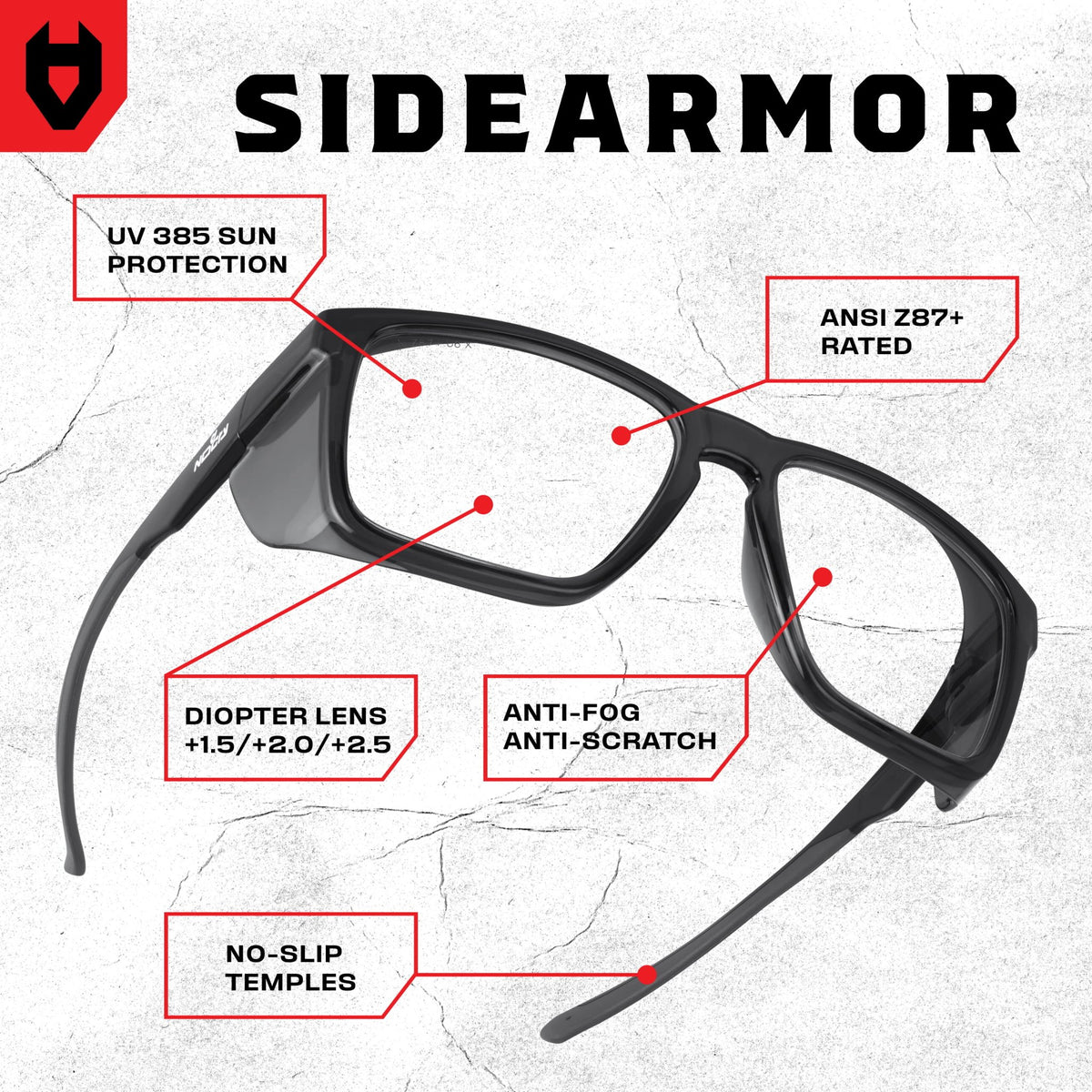 SideArmor Protective Safety Readers with Side Shields - NOCRY