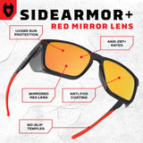 SideArmor Red Mirror Safety Sunglasses - NoCry -