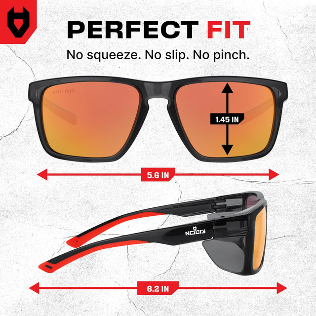 SideArmor Red Mirror Safety Sunglasses - NoCry -