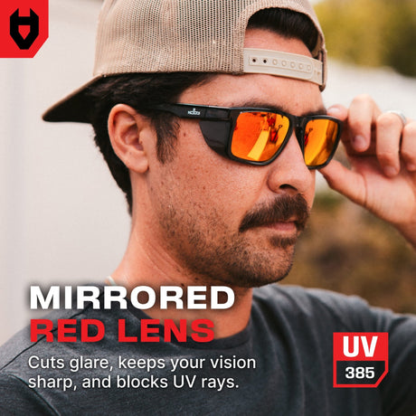 SideArmor Red Mirror Safety Sunglasses - NoCry -