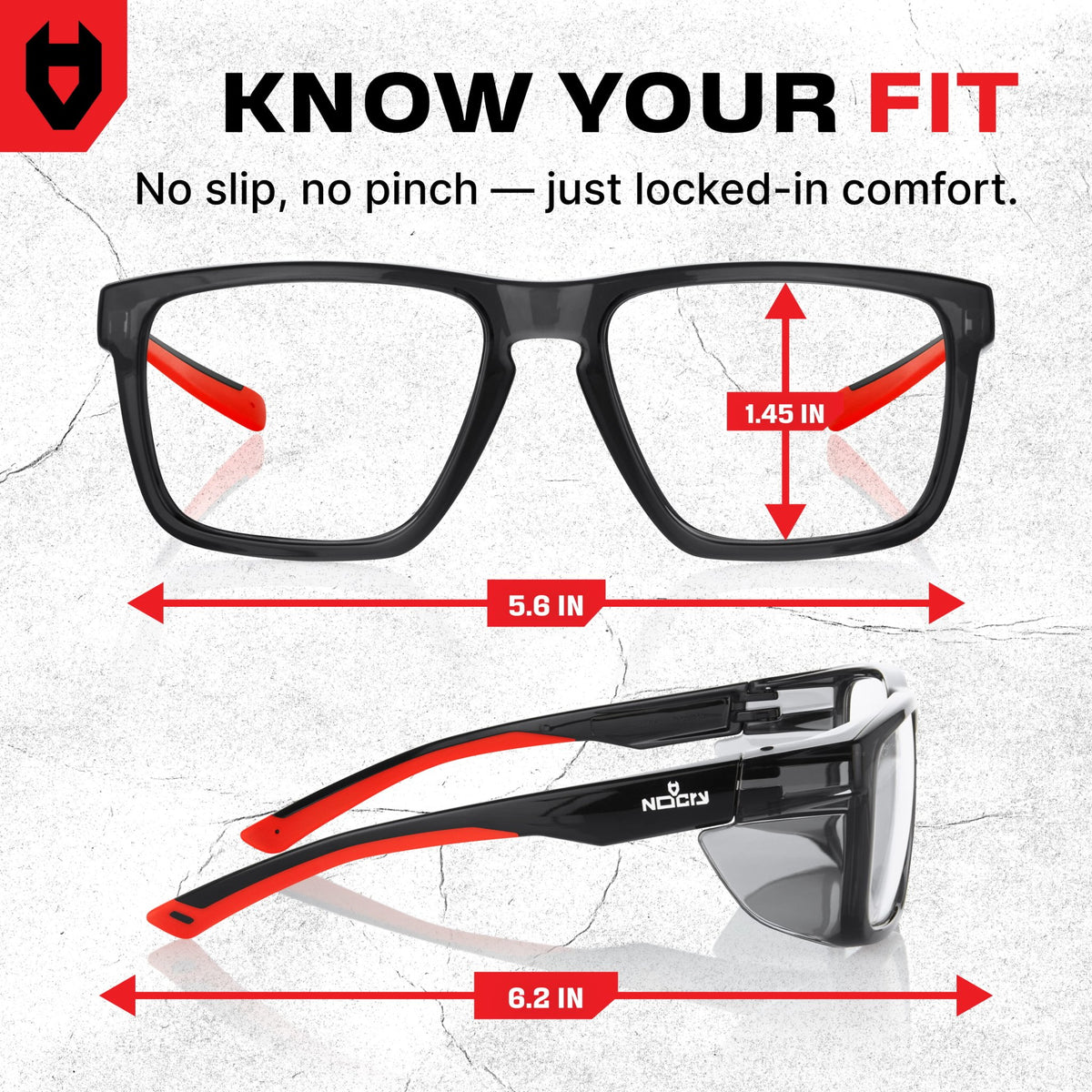 SideArmor Shield Safety Glasses - NOCRY