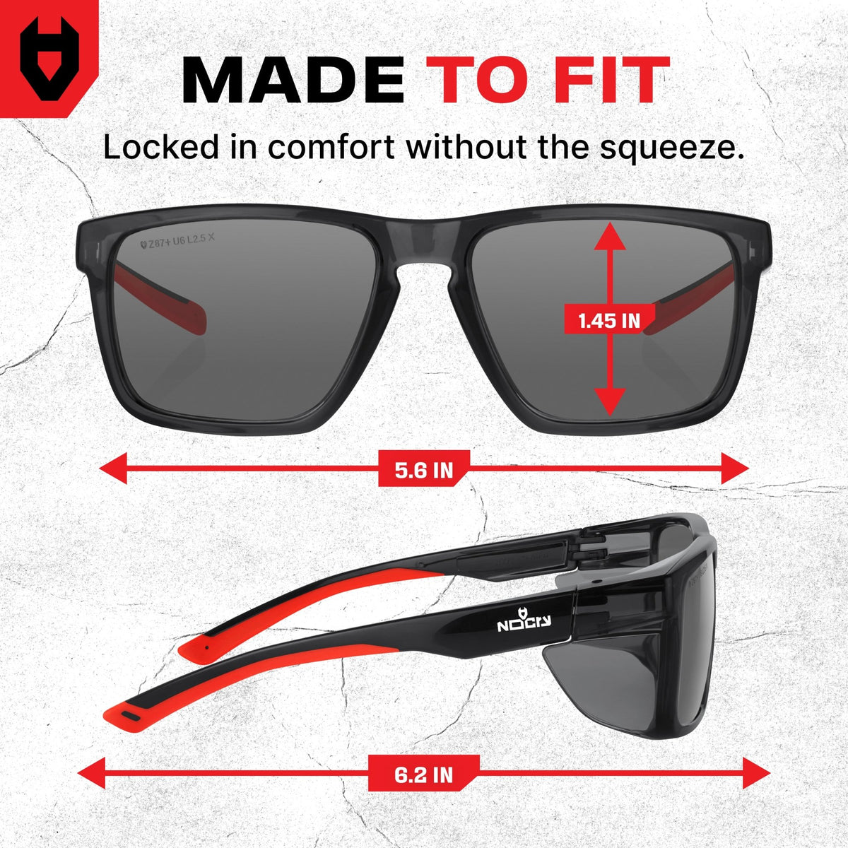 SideArmor Tinted Safety Sunglasses - NOCRY