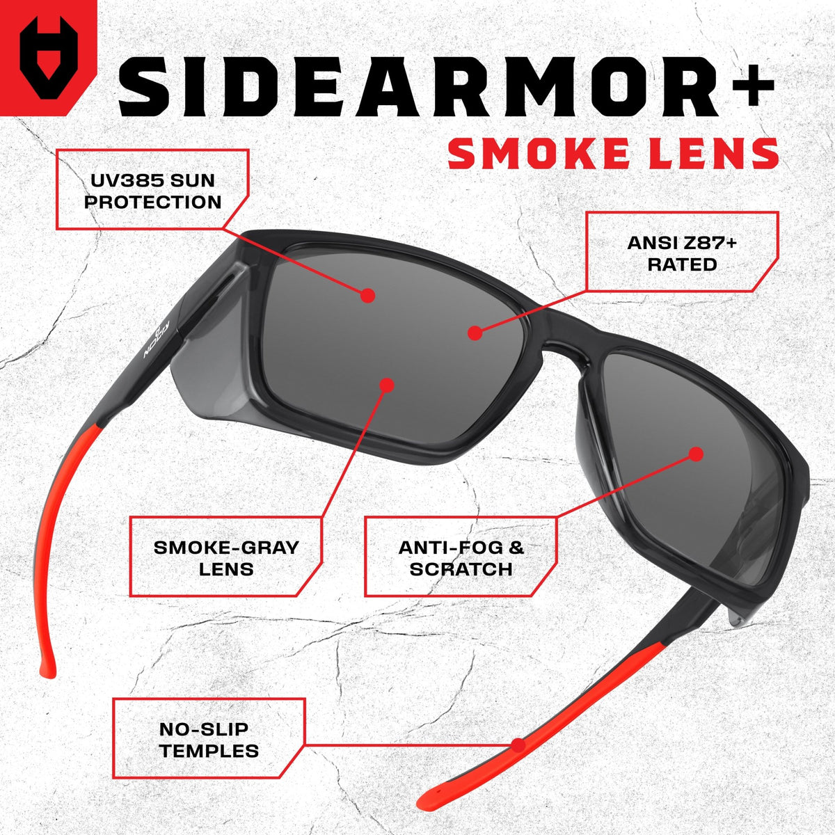 SideArmor Tinted Safety Sunglasses - NOCRY