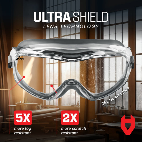 UltraShield+ Anti - fog Safety Goggles - NOCRY