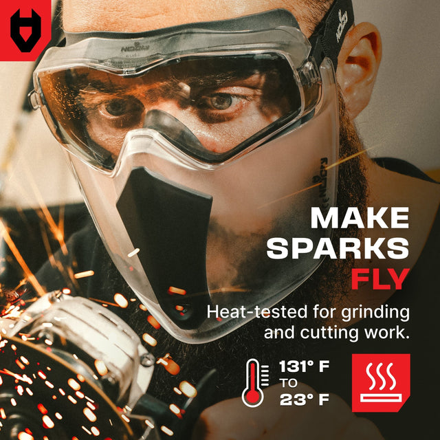 UltraShield Pro Anti - Fog Safety Goggles + Facemask - NoCry - 