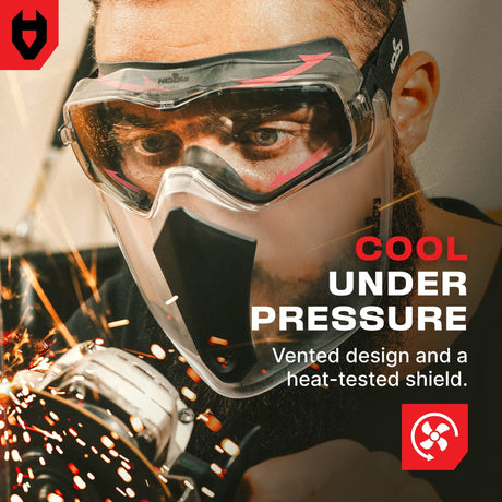 UltraShield Pro Anti - Fog Safety Goggles + Facemask - NoCry - 