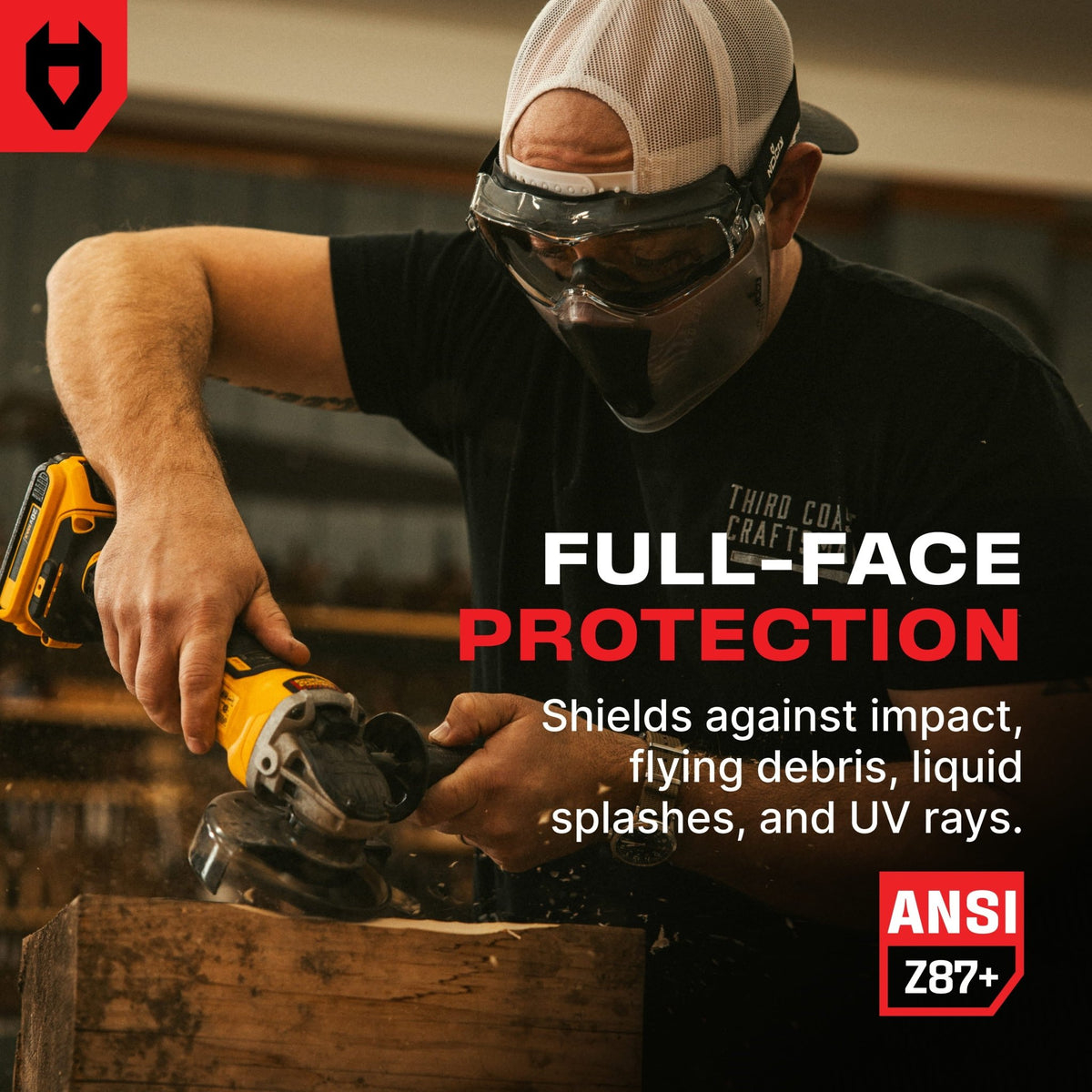 UltraShield Pro Anti - Fog Safety Goggles + Facemask - NOCRY