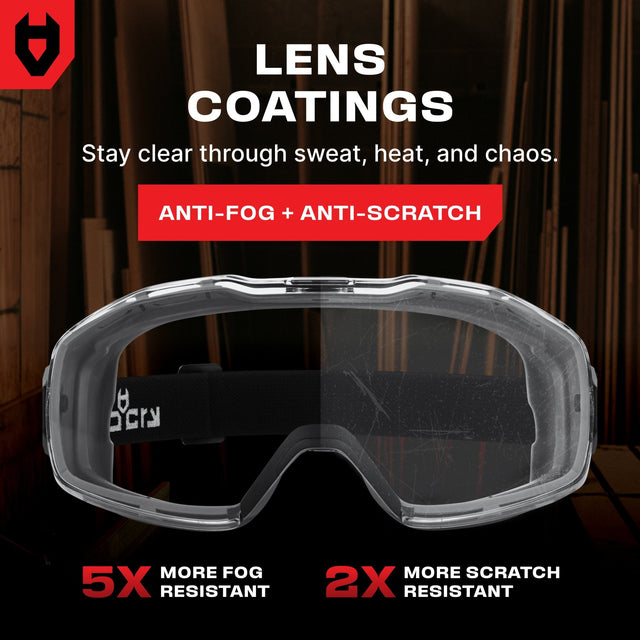 UltraShield Pro Premium Anti - Fog Safety Goggles - NoCry - 