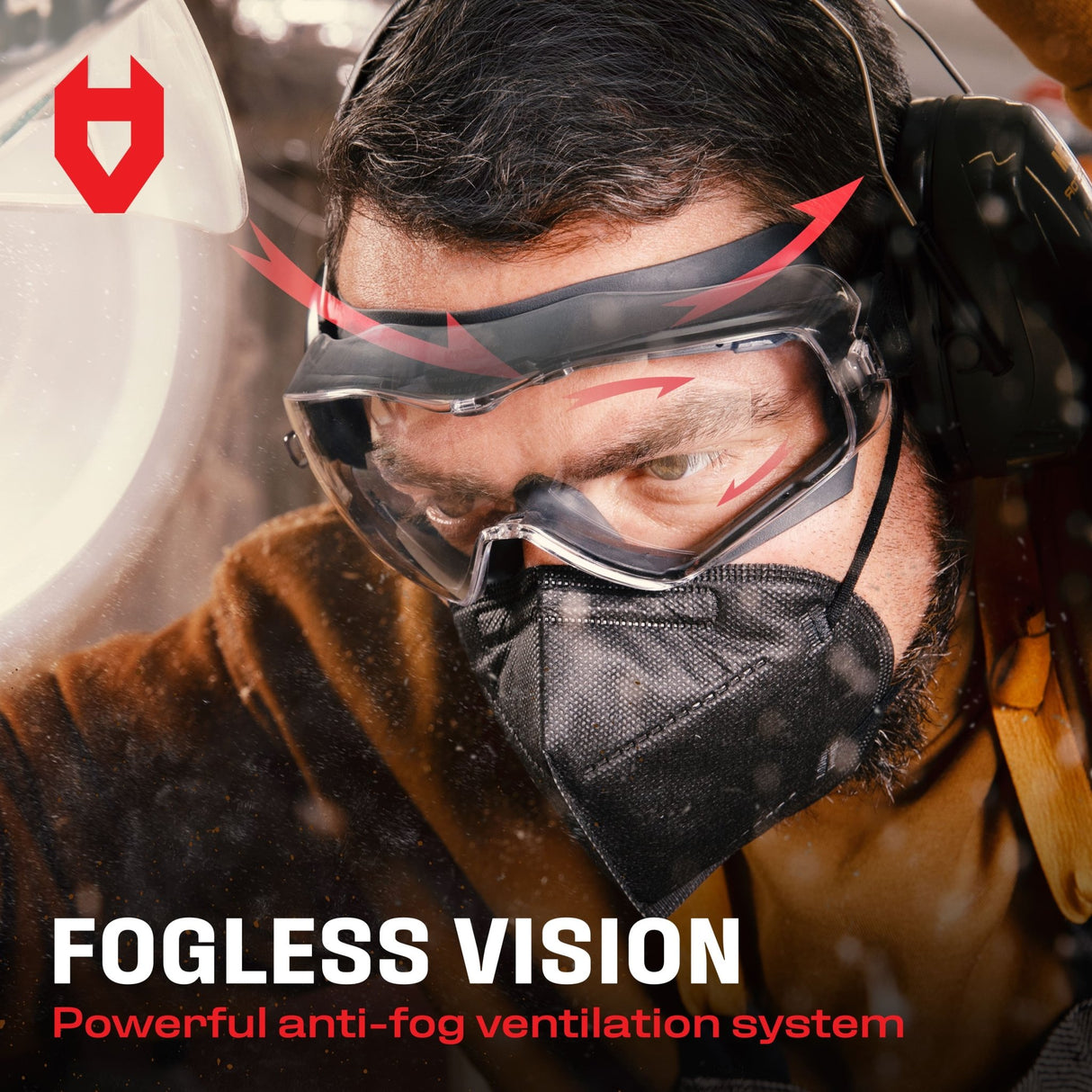 UltraShield Pro Premium Anti - Fog Safety Goggles - NoCry - 