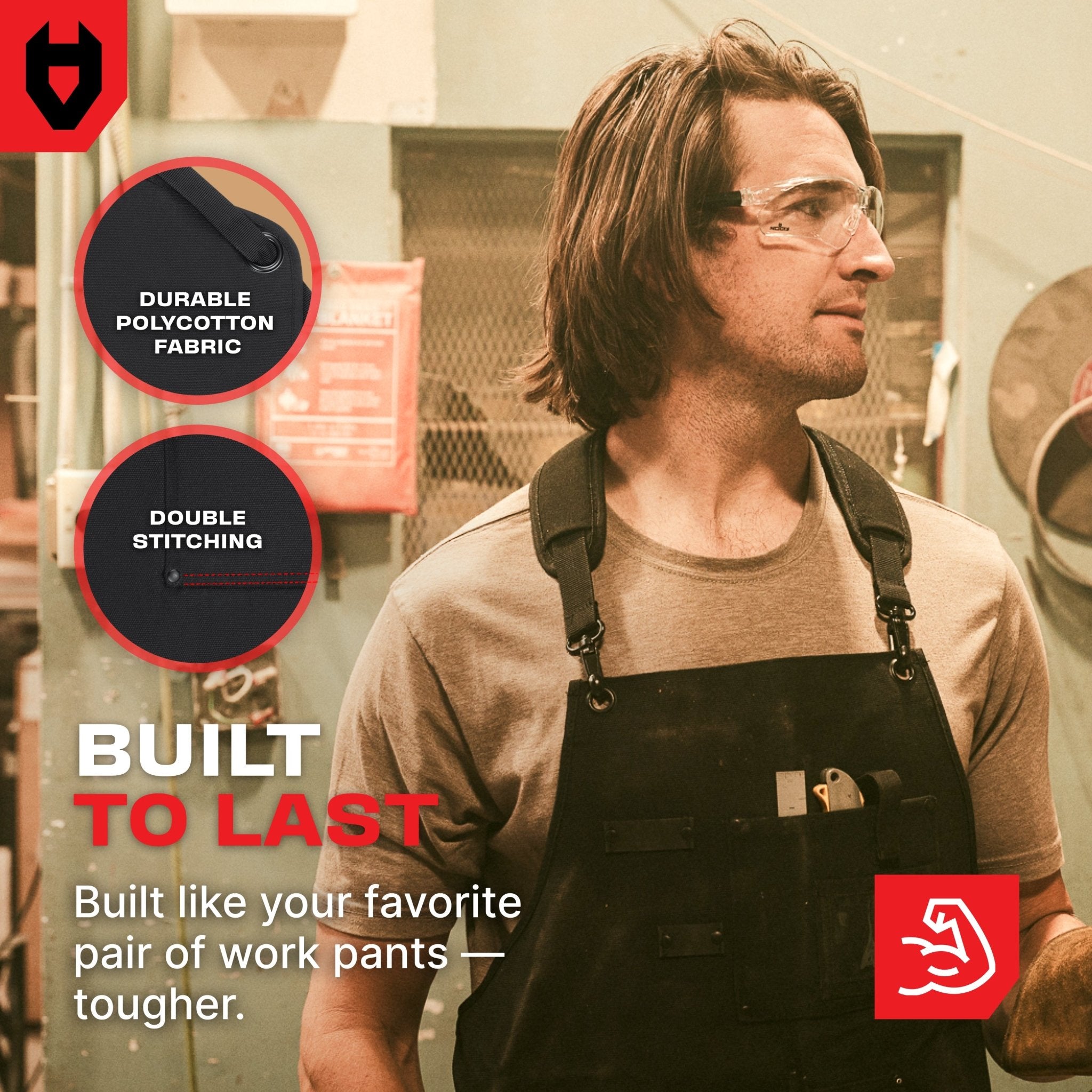 NoCry WorkCraft+ Durable Work Apron with Functional Storage Pockets